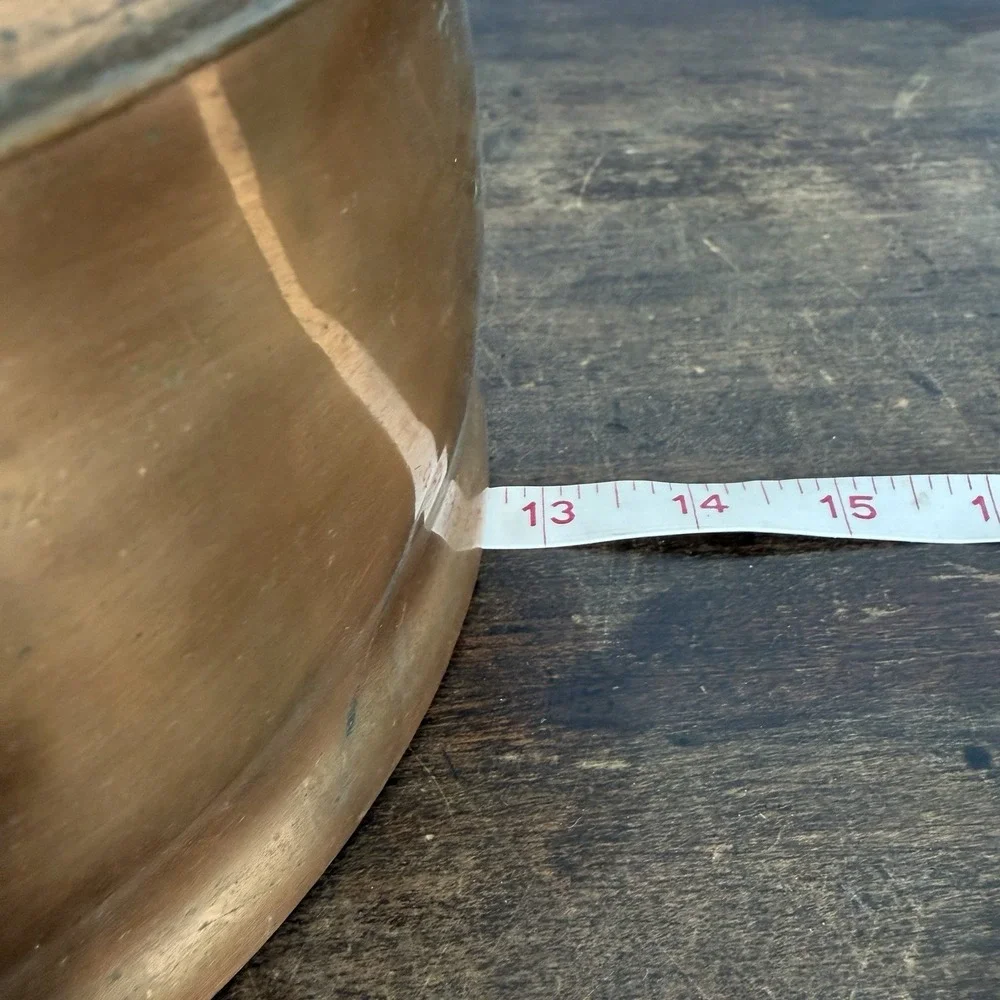 Antique Hammered Copper‎ Tea Kettle Wood Handle Ornate Lid Vintage Large